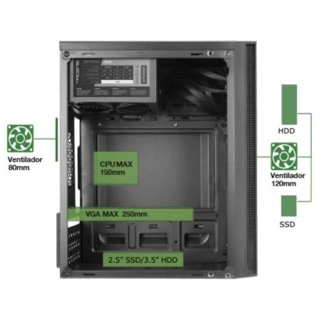 Tacens Anima AC5500 Caja Minitorre con Fuente 500W Negro